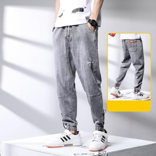 Men Black Fashion Baggy Jeans 2021 New korean style Casual Harem Pants Oversized Wide Leg Streetwear Brand Hip hop Denim Pants
