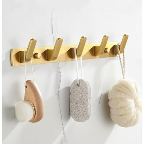 Wall Mounted Bathroom Towel Robe Hook Rack Black Gold Office Living Room Gadget Bag Hooks Coat Clothes Wall Hanging Hanger