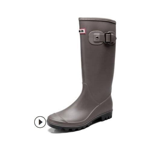 New Women Rubber Rainboots Tall Rain Boots for Women British Classic Waterproof Rainboots Ladies Wellies Wellington Matte Bo bv6