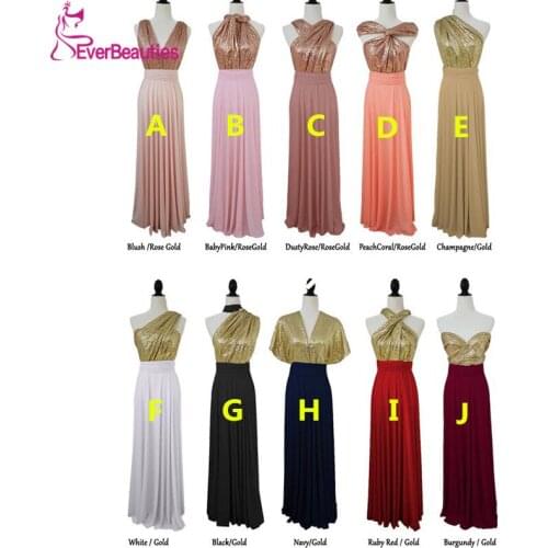 Robe Demoiselle D'honneur Bridesmaid Dresses Long 2020 Chiffon with Sequins Wedding Party Dresses Vestidos De Fiesta De Noche