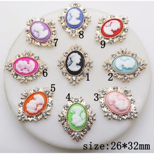 YWXINXI Charms The New 10Pcs 26*32mm Oval Alloy DIY rhinestones pedestal Wedding caps decoration accessories free delivery mix