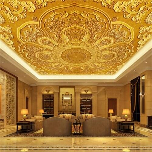 Custom 3D Wall Mural Wallpaper European Style Ceiling Wall Paper Mural Living Room Bedroom Floor Mural Paintings Wallpaper Decor