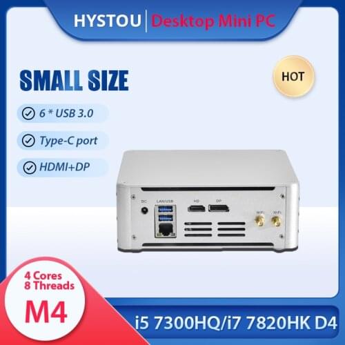 Mini Desktop Gaming PC Intel i5 7300HQ i7 7820HK Type-C USB 3.0 DP HDMI Home Office NUC Micro Protable Computer Windows 10 Pro