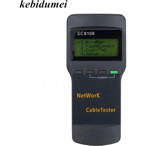 SC8108 LCD Network Tester Portable Multifunction Wireless CAT5 RJ45 LAN Phone Meter Length Cable Tester Meter