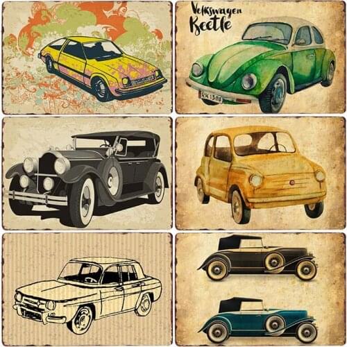Retro Car Metal Tin Sign Garage Poster Vintage Plaque Pub Decorative Cafe Wall Decoration Home Decor 20x30cm