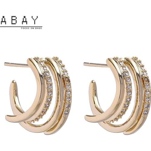 S925 Silver Needle Circle Set Rhinestone Earring Girl New Fashion Simple Retro Chain Cool Wind Advanced Sense Earrings Wholesale