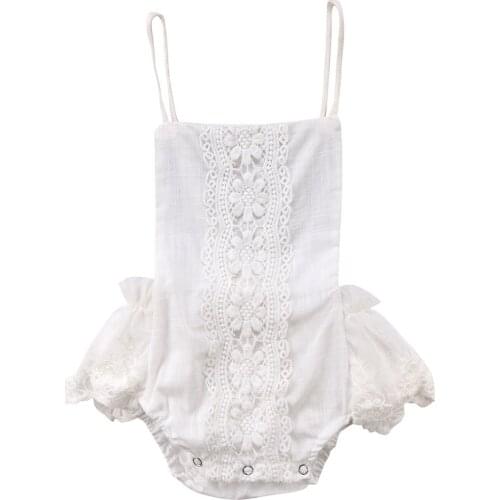 Cute Newborn Baby Kids Girls Lace Floral Rompers Jumpsuit Infant Baby Sleeveless Casual Sunsuit Outfits Clothes