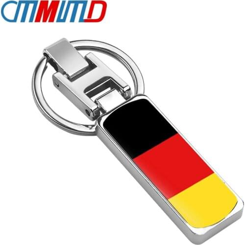 Car Styling 3D Metal Germany German Flag Key Chain Key Ring for AUDI LADA FIAT OPEL Subaru BMW KeyChain car accessories