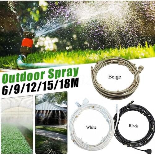 6M~18M Outdoor Misting Cooling sprayer System kit for Greenhouse Garden flowers plant Waterring Irrigation nebulizer sprinkler