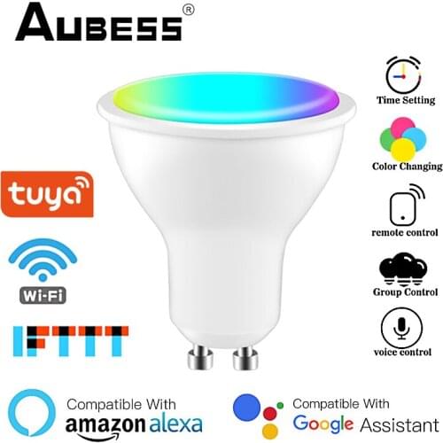 Tuya Smart LED Bulb GU10 2700K-6500K Spotlight RGB 8W IR Remote Wifi APP Control Dimmable RGB For Alexa Google Home 110V 220V