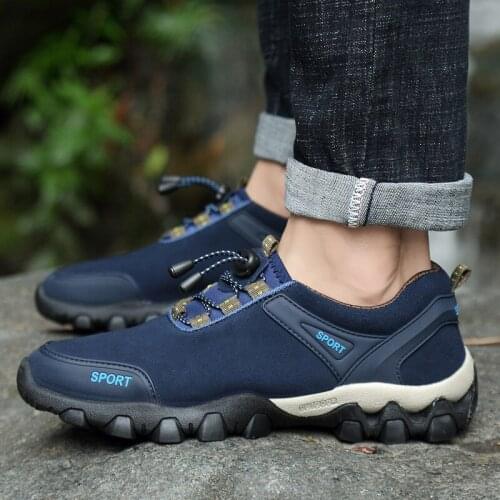 ZEEKSON New Style Outdoor Breathable Casual Mens Shoes Low-heel Mens Casual Single Shoes Lightweight Mesh Hiking Shoes