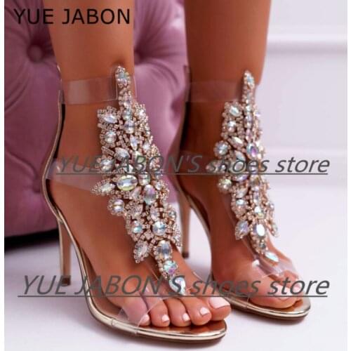 2021 Women Sandals Big Crystal Summer Shoes Women Plus Size 43 High Heel Women Sandals Womens Summer Shoes Sandals zapatillas