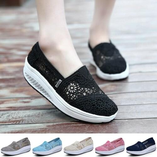 Lady Fashion Sport Breathable Shake Shoes Women Fitness Shoes Casual Platform Sneakers