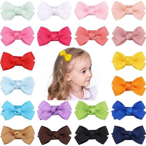 120pc/lot 2.4" Colors Solid Grosgrain Ribbon Bows Hair Clips Hairpin hair bows Girls Kids Children Snap Clips Hair Accessories