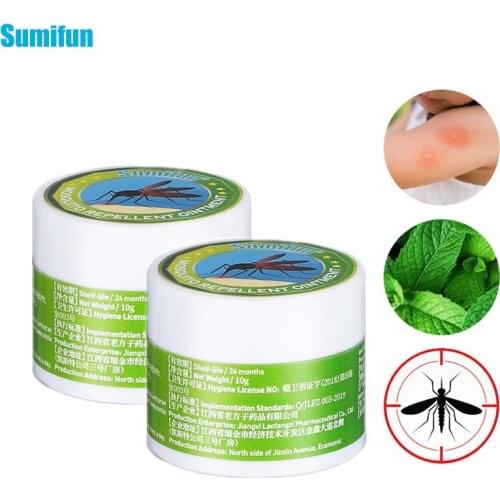 2pcs Cool Oil Mosquito Bites Cream Refresh Herbal Ointment Cold Headache Dizziness Muscle Rub Aches Natural Plaster Skin Care