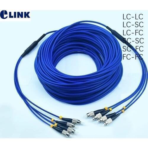 40mtr 4 core Armored fiber patchcords SM SC LC FC ST UPC APC Singlemode 4 fibers Armored optical fibre jumper cable ELINK 40M