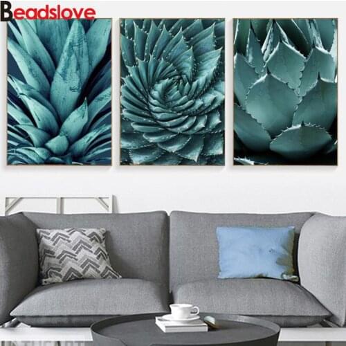 Cactus Pineapple Succulent Plants Leaves 5D Diamond Embroidery mosaic full drill diy diamond painting home decor canvas painting