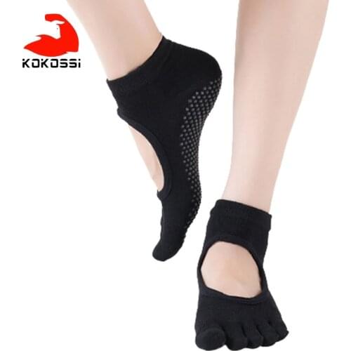 KoKossi Ballet Backless Yoga Socks Breathable Dance Socks Anti-slip PVC Harmless Durable Elasticity Sweat-absorbentYoga Socks