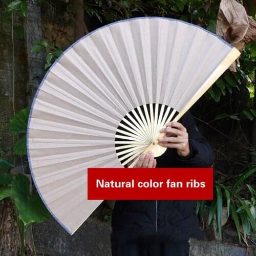 Large Blank Kraft Paper Fan Retro Wall Mount Artist DIY Painting Fan Handmade Living Room Fans Home Decorative Folding Fan