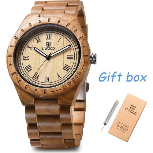 Raw Wood Men Watches Retro Sandal Wooden Wristwatch Luminous Hands Wooden Strap Male Watch Relogio Masculino Husbands Good Gift