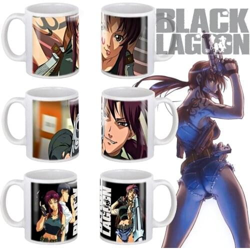 Black Lagoon Mug 350ml Ceramic Creative Travel Coffee Mug and Cup Kids Children Birthday Gift Cartoons Mugs Dropshipping