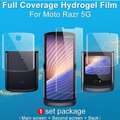 For Motorola Razr 5G IMAK Full Cover Clear Hydrogel Soft Screen Film Screen+ Inside Screen+Back TPU Film