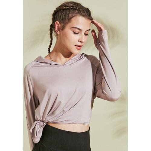 Loose Hooded Yoga Training Running T-Shirt Fitness Clothing Sports Female Breathable Quick-Dry Long Sleeved Shirt Top Women