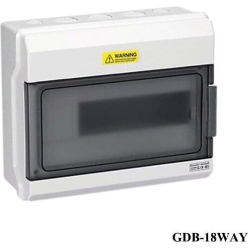 GDB 18 way mini circuit breaker box waterproof dustproof distribution box PC Material IP65 Light box with Copper terminal block