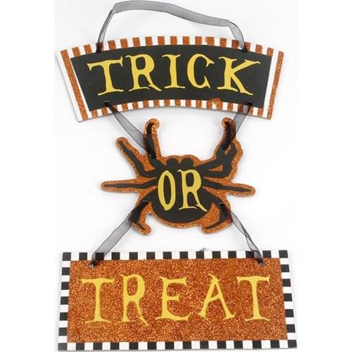 Halloween Hanging Sign Fashionable Skeleton Spider Hanging Plaque Halloween Decor For Halloween