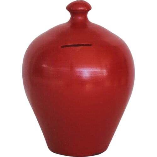 Pottery Decorative Test Piggy Bank RED 24 cm