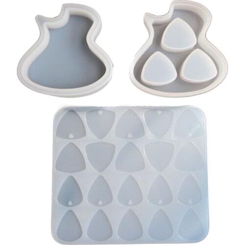 M2EA Handmade Guitar Picks Box Resin Mold Silicone Plectrums Mold Guitar Bass Picks Keychain Pendant Jewelry Mold Craft Tools