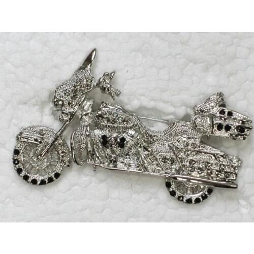 Fashion Brooch Black Rhinestone Motorcycle Pin brooches C082 H