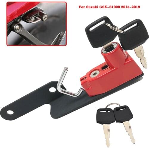 Motorcycle Helmet Lock Mount Hook Side Anti-theft Security with 2 Keys For Suzuki GSX-S1000 GSXS1000 2015 2016 2017 2018 2019