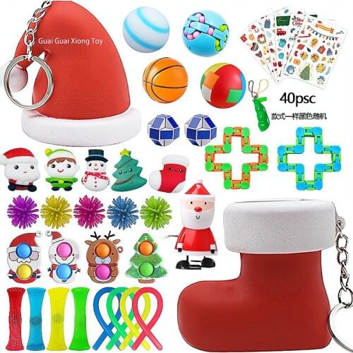 New Product Christmas Series Push Popper Bubbles Purse Decompression Toy Set Christmas Tree Christmas Bubble Pinch Music Set