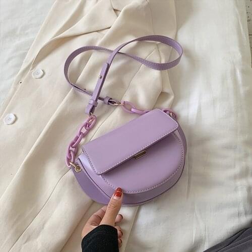 Solid Crossbody Bag For Women PU Leather Fashion designer Small Shoulder Bag Female Handbags And Purses Saddle Bag messenger #21