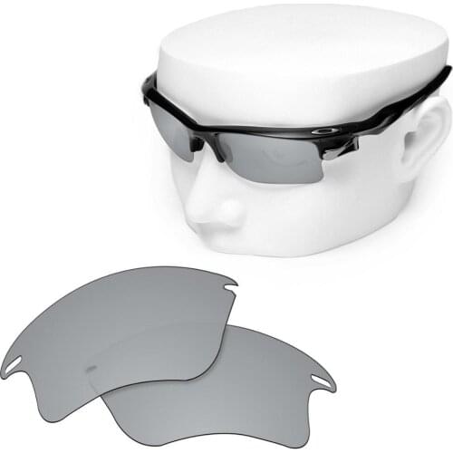 OOWLIT Polarized Replacement Lenses of Silver Mirror for-Oakley Fast Jacket XL OO9156 Sunglasses