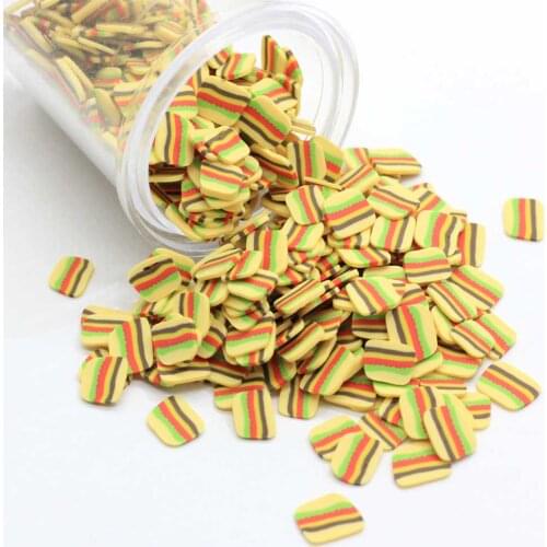 200/50g 5MM Polymer Hot Soft Clay Simulation Food Cute Hamburger Slices Sprinkles For Crafts Making Filler Accessories