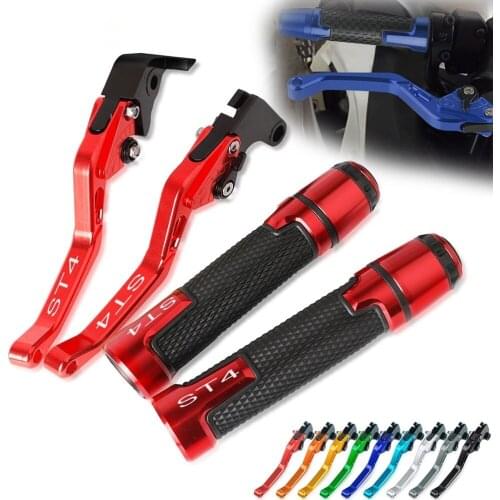 Adjustable Brake Handle Clutch Levers Motorcycle Thruster Grip Handle Bar Cap End Plugs For DUCATI ST4 2004 2005 2006