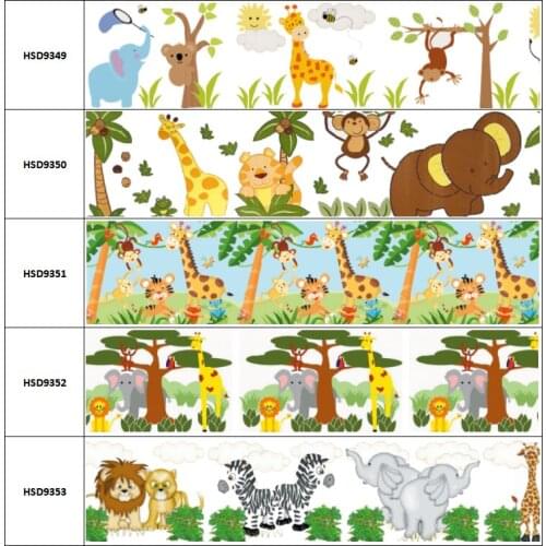 Craft 22MM 25MM 38MM 50MM 75mm Animal Series Lion Printed Grosgrain/Satin Ribbon for DIY Sewing Hairbow Accessories Decoration