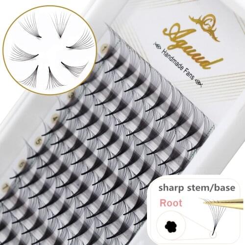 AGUUD Super Sharp Stem Premade Fans Lash Slim Pointy Thin Base 3D-12D Narrow Volume Lash Fans False Eyelashes Extension Cilia