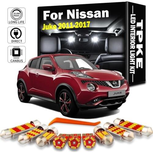 TPKE 8Pcs Xenon Interior Red LED Light Package Deal Kit For Nissan Juke 2011-2017 Map Trunk License Plate Lamp