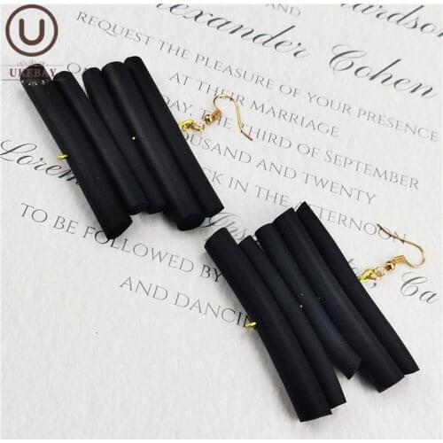 UKEBAY New Geometric Drop Earrings Designer Handmade Jewelry Women Punk Earrings Gold Ear Hook Rubber Jewelry DIY Indian Earring