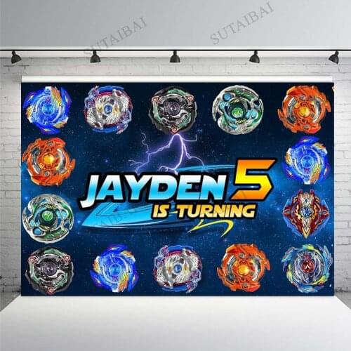 Custom Spinning Beyblade Space Galaxy Backgrounds Children Birthday Baby Shower Photography Background for Photo Studio