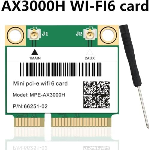 WiFi 6 dual band 3000mbps Bluetooth 5.1 mpe-ax3000h, mini PCI-E WiFi card 802.11ax/ac 2.4GHz 5GHz adapter 7260AC WI-FI card