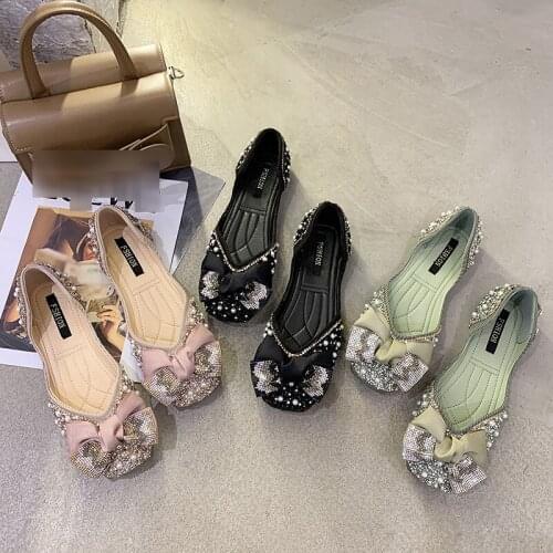 Womens Elegant Flat Shoes, Ladies Fashion Square Toe Flats, Doll Shoes with Bowknot