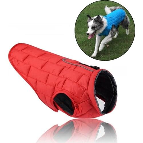 Winter Dog Clothes for Large Dogs Reflective Waterproof Big Dog Vest Jacket Reversible Bulldog Coat Adjustable Pets Clothing