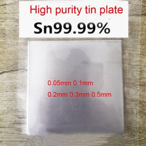 0.05mm 0.1mm 0.2mm 0.3mm 0.5mm High purity tin plate tin flake tinfoil tin leaf stannum Sn 99.99% for Scientific research