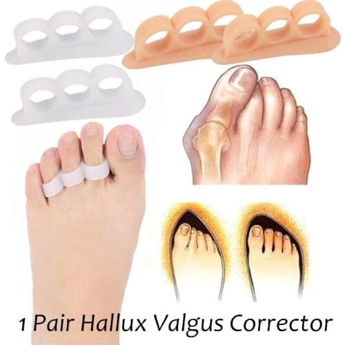 1Pair Professional Toes Rehabilitation Tool Comfortable Health Pain Relief Silicone Hallux Valgus Corrector Toe Separator