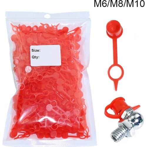100pcs 200pcs 300pcs M6 M8 M10 RED Polyethylene Plastic Dust Cap Dust Cover Protection Cover Cap for Grease Gun Zerk Fitting