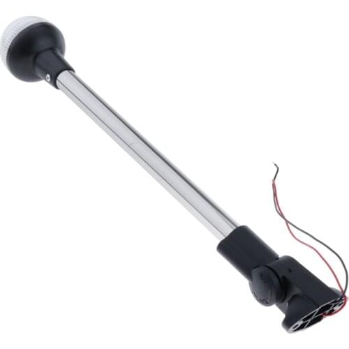 16" Boat Yacht All Round Anchor 360 Degree LED Daylight White Navigation Pole Light Splashproof with Base, 16 inch Long